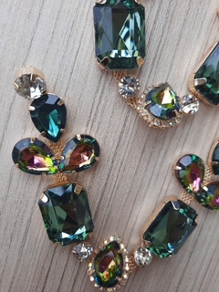 V OCTAGONAL VERDE OLIVA/VITRAL - comprar online