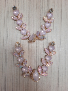 V Coração 12 mm Rosa Opal/Rosa suggar