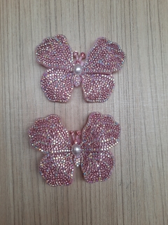 BORBOLETA PÉROLA - FELTRO -ROSA-B1001