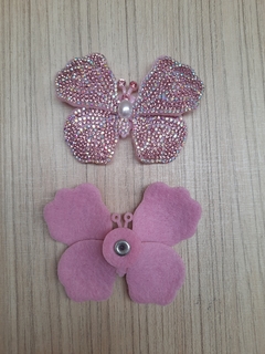 BORBOLETA PÉROLA - FELTRO -ROSA-B1001 na internet