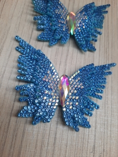 BORBOLETA PEDRA BOREAL - FELTRO - AZUL-BP012 - comprar online