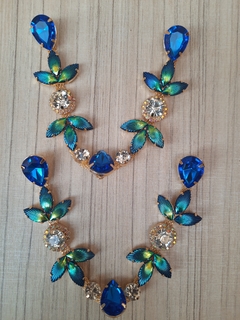 V Dupla AZUL BIC AB - strass cristal
