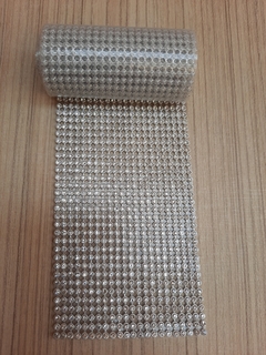 Manta de strass cristal base Prata 7 cm x 60 cm