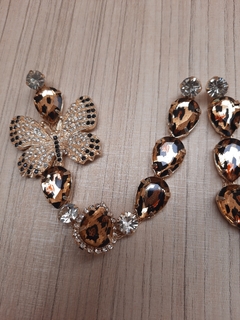 V BORBOLETA STRASS ONÇA - comprar online