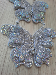 BORBOLETA LUXO FELTRO/STRASS /BRANCA (PAR) - comprar online