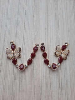 V Borboletas Strass Boreal/Marsala Leitoso Mescla-CÓD.BL023