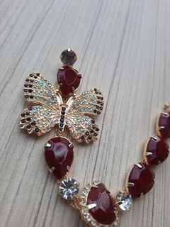 V Borboletas Strass Boreal/Marsala Leitoso Mescla-CÓD.BL023 - comprar online