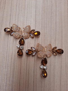 T Borboleta Strass/Gota -MARROM (TB-8) - comprar online