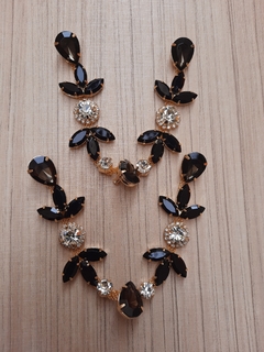 V Dupla PRETO/FUMÊ - STRASS CRISTAL - comprar online