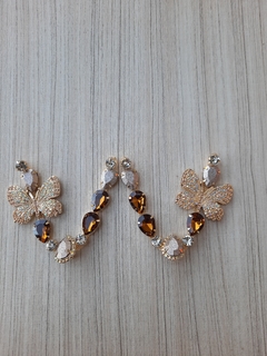 V Borboletas Strass GLITER FINO/MARROM - comprar online