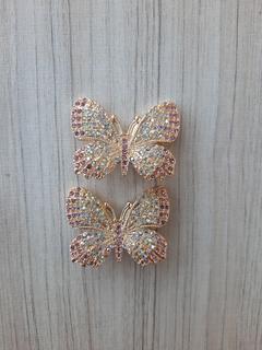 Borboleta Strass com pinos Rosa Claro/Boreal - comprar online
