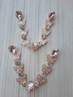 V Borboletas Resina ROSE/ROSE CINTILANTE - comprar online