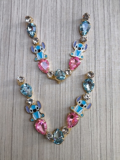 V STITCH ROSA CHICLET /AZUL ÁGUA - comprar online