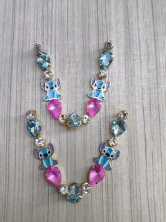 V STITCH ROSA FOSCO/AZUL ÁGUA - comprar online