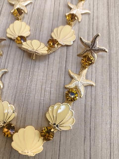 V Concha Resina AMARELO/STRASS ÂMBAR - comprar online
