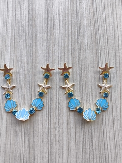 V Concha Resina AZUL CLARO/STRASS AZUL CLARO - comprar online