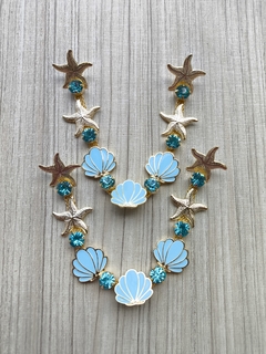 V Concha Resina AZUL ÁGUA/STRASS ÁGUA - comprar online