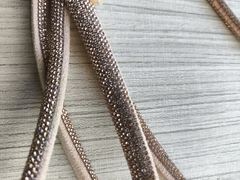 Tubo de strass meia cana 10mm - Rosé Gold - loja online