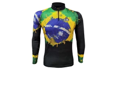 Camiseta de Pesca King Brasil - KFF658 Brasil Preta