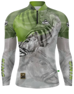 Camiseta de Pesca King Brasil - KFF106 Verde