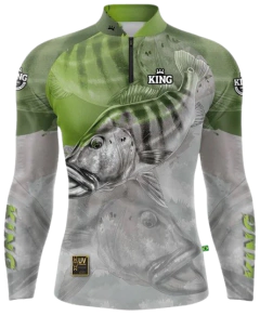 Camiseta de Pesca King Brasil - KFF106 Verde