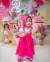 Conjunto Masha e o Urso, Vestido, Bata e Lenço