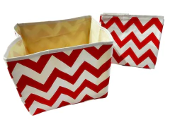 PACK 2 Canastos Pañaleros Rojo Zig Zag GRANDES OUTLET - comprar online