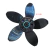 pala turbo 16 pulgadas 5 aspas eje 8mm 1/2 caña (1207F)