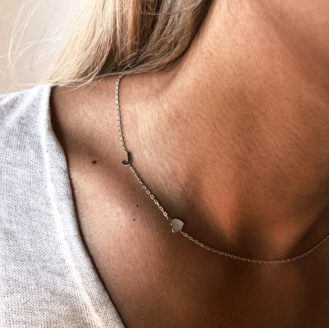 Id Side Silver Letter & Heart