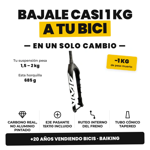 AWA Horquilla Rígida Carbono Tubo Cónico Boost 15X110