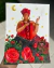 Rosa Vermelha - Aquarela e moldura - comprar online