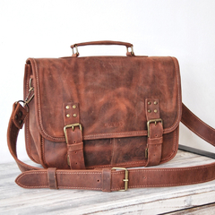 MORRAL DE CUERO MODELO OLD SCHOOL - comprar online