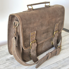 MORRAL DE CUERO MODELO OLD SCHOOL - Puros Don Evaristo