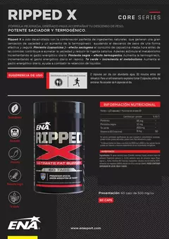 Ripped X Ena Sport Quemador De Grasas - Descenso De Peso Sabor Sin Sabor - SUPLEMENTOSONLINE.FIT