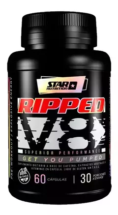 Ripped V8 Pre Workout Y Quemador Star Nut. 60 Caps. Cafeína - comprar online