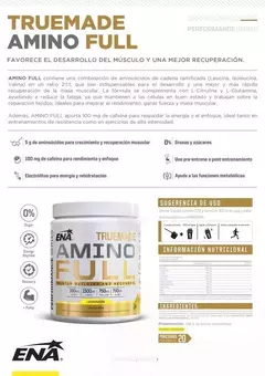 True Made Amino Full Ena Aminoácidos Bcaa Cafeína Sabor Lemonade en internet