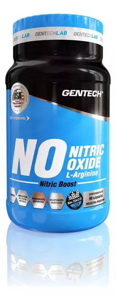 Nitric Oxide 90 Cap Gentech Pre Entreno Oxido Nítrico Sin Tacc - comprar online