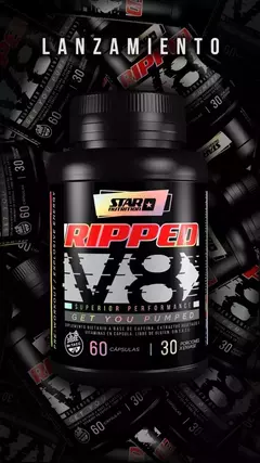Ripped V8 Pre Workout Y Quemador Star Nut. 60 Caps. Cafeína - tienda online