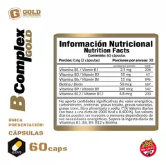 B-complex Gold Nutrition Vitamina Complejo B Multivitaminico Cápsulas en internet