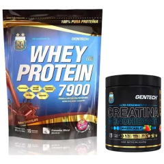 Proteína Whey Protein 7900 Afa 1 Kg + Creatina MASTICABLE Gentech - SUPLEMENTOSONLINE.FIT