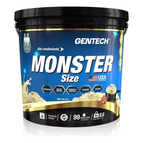 Proteína Gentech 3kg Whey Protein 7900 Monster Size Sin Tacc