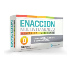 Enaccion X 30 Comp Multivitaminico Minerales ginkgo Ginseng Sabor Neutro - comprar online