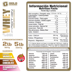 Whey Protein 100% Gold Nutrition 2 Lb - tienda online