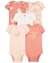 KIT 5 BODY MANGA CURTA CARTER´S FLORAL BORBOLETA K3
