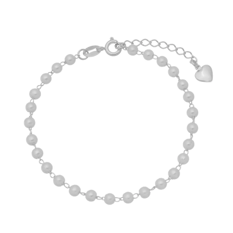 Pulseira pérolas clássicas - banho de ródio branco