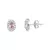 BRINCO OVAL CRAVEJADO ROSA - PRATA 925