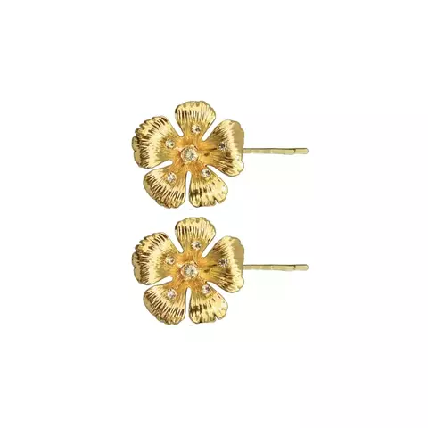 Fivela de metal com flor e strass (unitário)