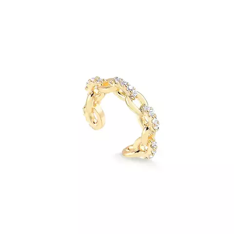 Piercing Fake Correntaria Elos Cravados - Banho de ouro