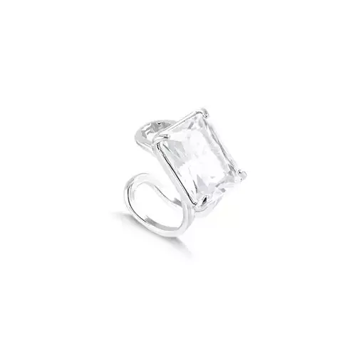 Piercing Fake Zircônia Octógono - Banho de ródio branco