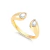 Anel ajustável gota dupla - banho de ouro - comprar online